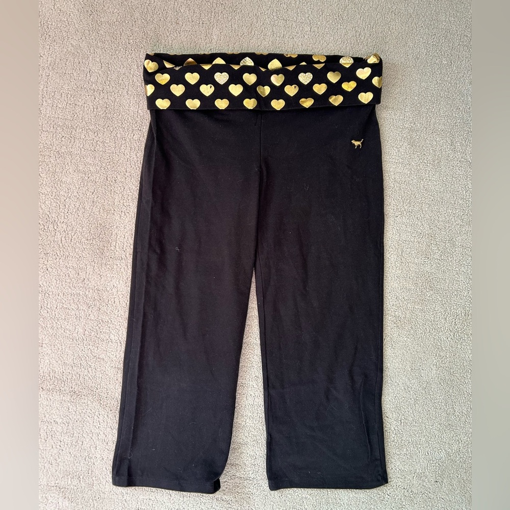 Y2K Victoria’s Secret PINK cropped yoga pants with fold over waistband medium